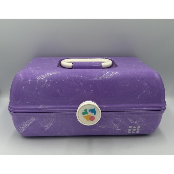 Caboodles Purple Marble Makeup Case Retro On-The-Go Girl - Model 5626, Mold 4508 - Picture 1 of 10